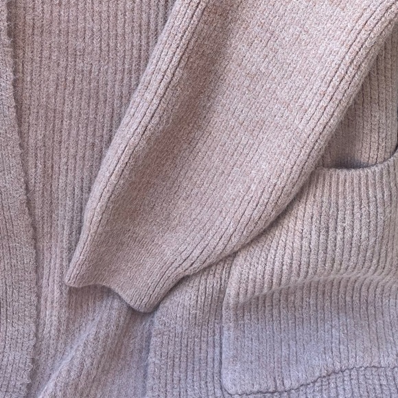 GORGEOUS Chunky Thick Oversized Long Over Knee Rib Tan Brush Soft Cardigan Coat - Picture 9 of 14